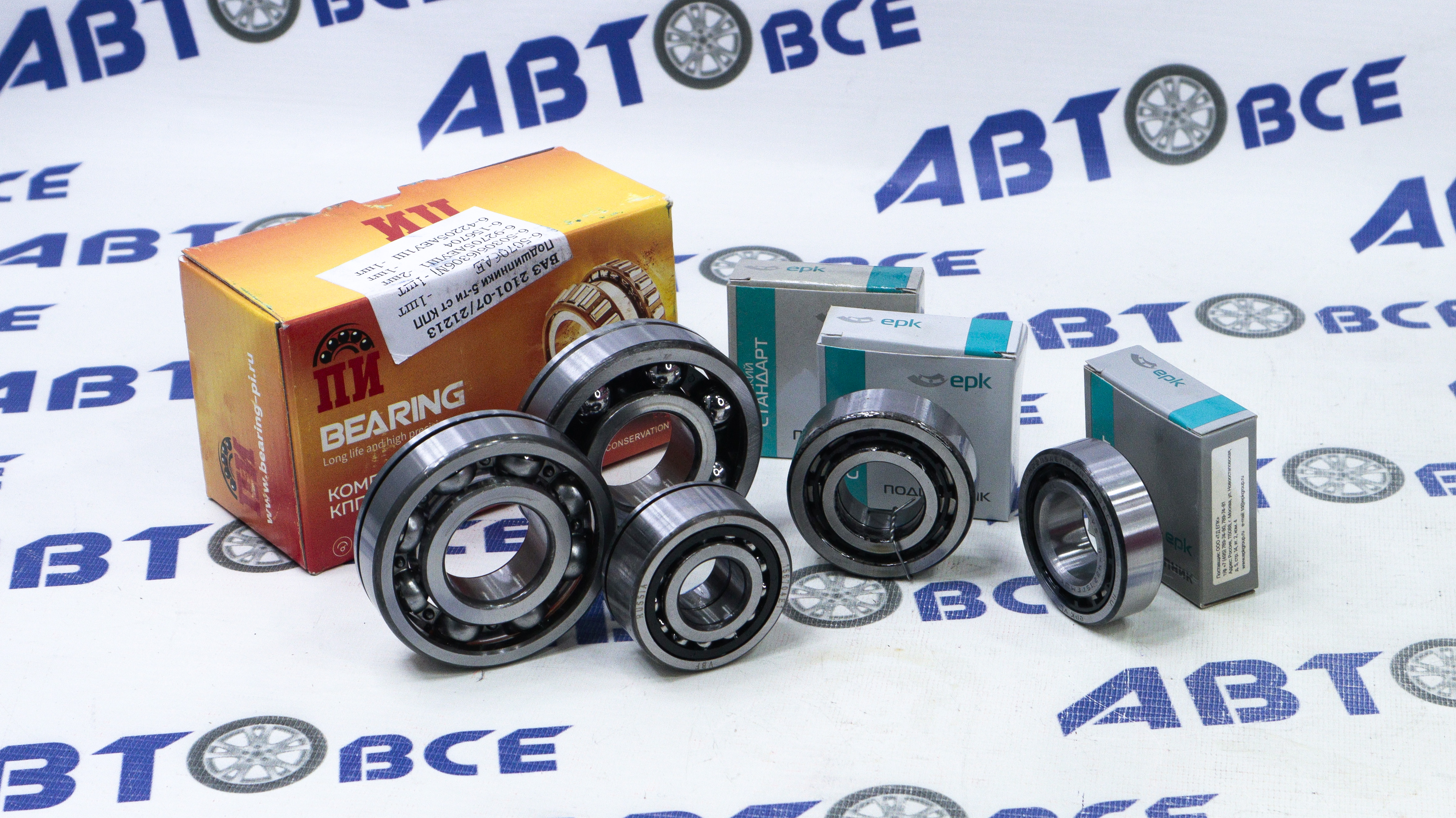Подшипники КПП набор (5-ти ступенчатая КПП) ВАЗ-2101-07-21213-2123 (комплект 6шт + игла) ПИ